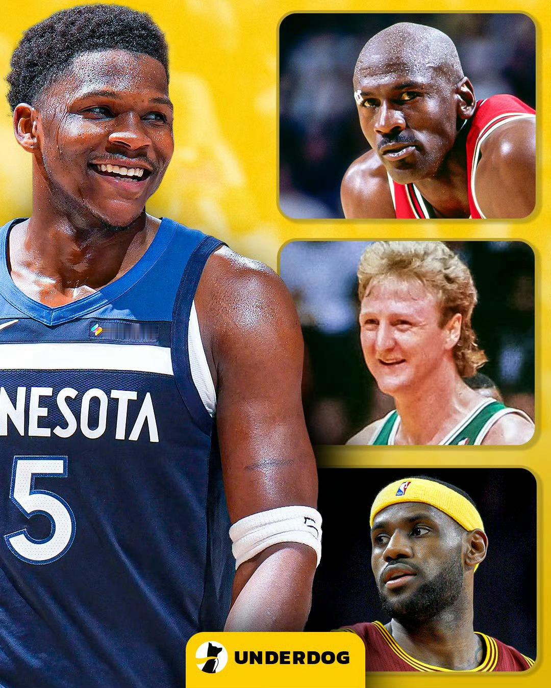 骑士詹姆斯nba 爱德华兹是乔丹、伯德和詹姆斯之后，历史上第四位在生涯前5个赛季