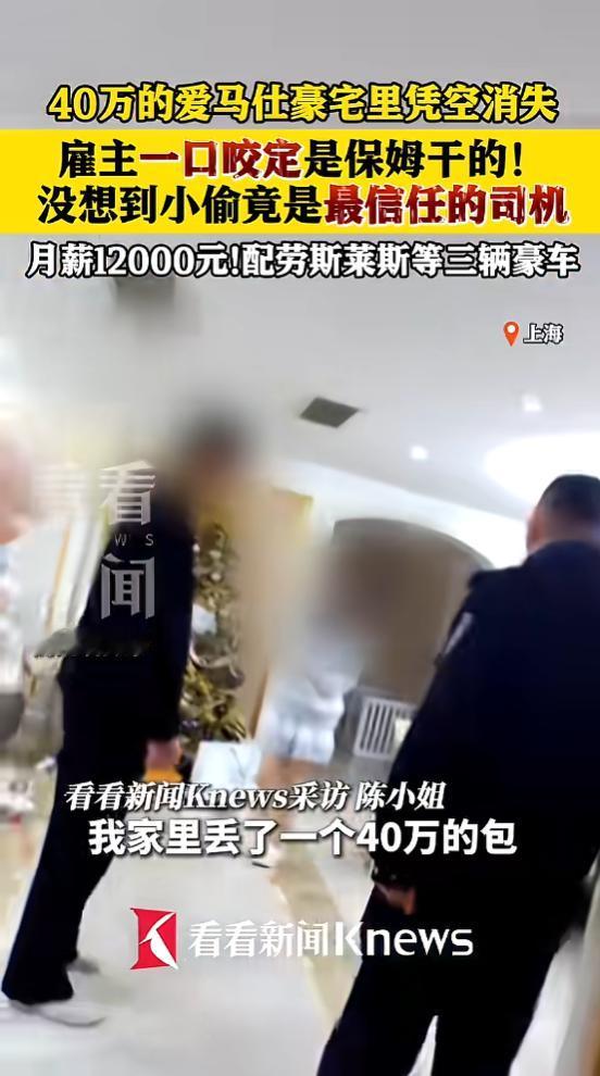 “这看人能力也太差了！”6月4日报道，上海，一女子发现自己价值40万的包包在豪宅