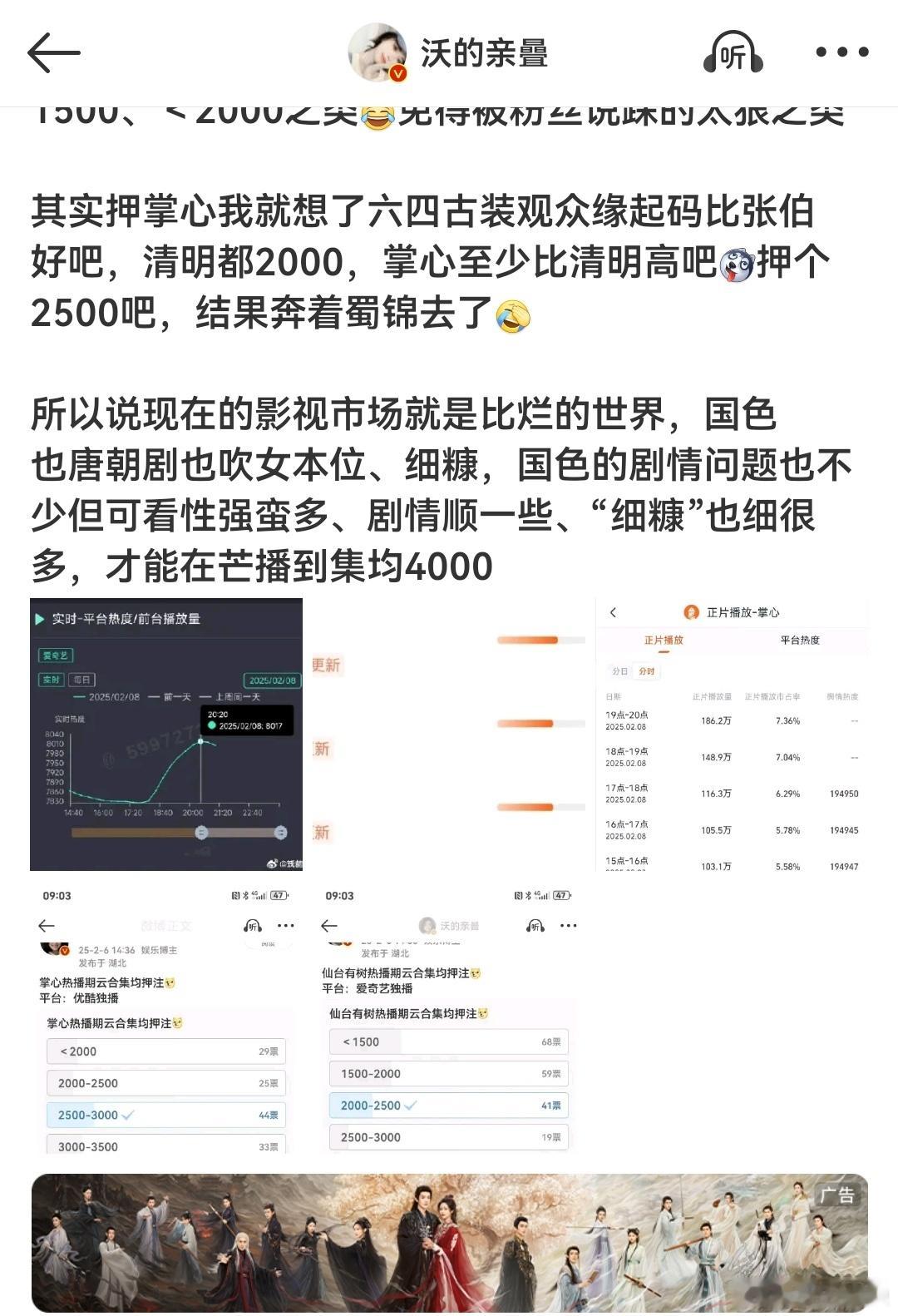 99爱怎么2800、女心怎么2000？这两在酷至少比芒好多了，剧也要能看才行啊，