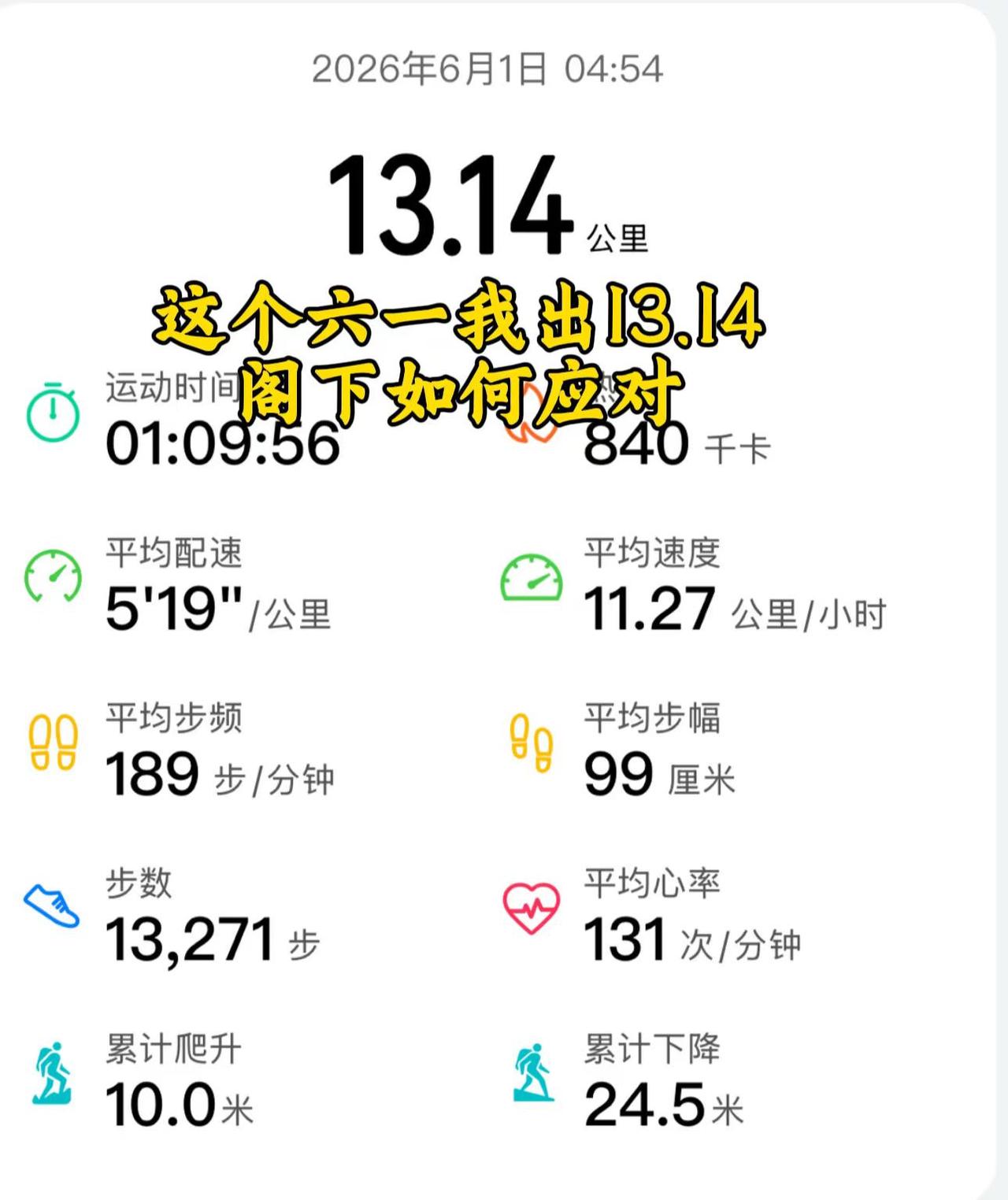这个六一我先出13.14，在线等你出牌。快乐不止小朋友，大朋友也要开心六一 跑步