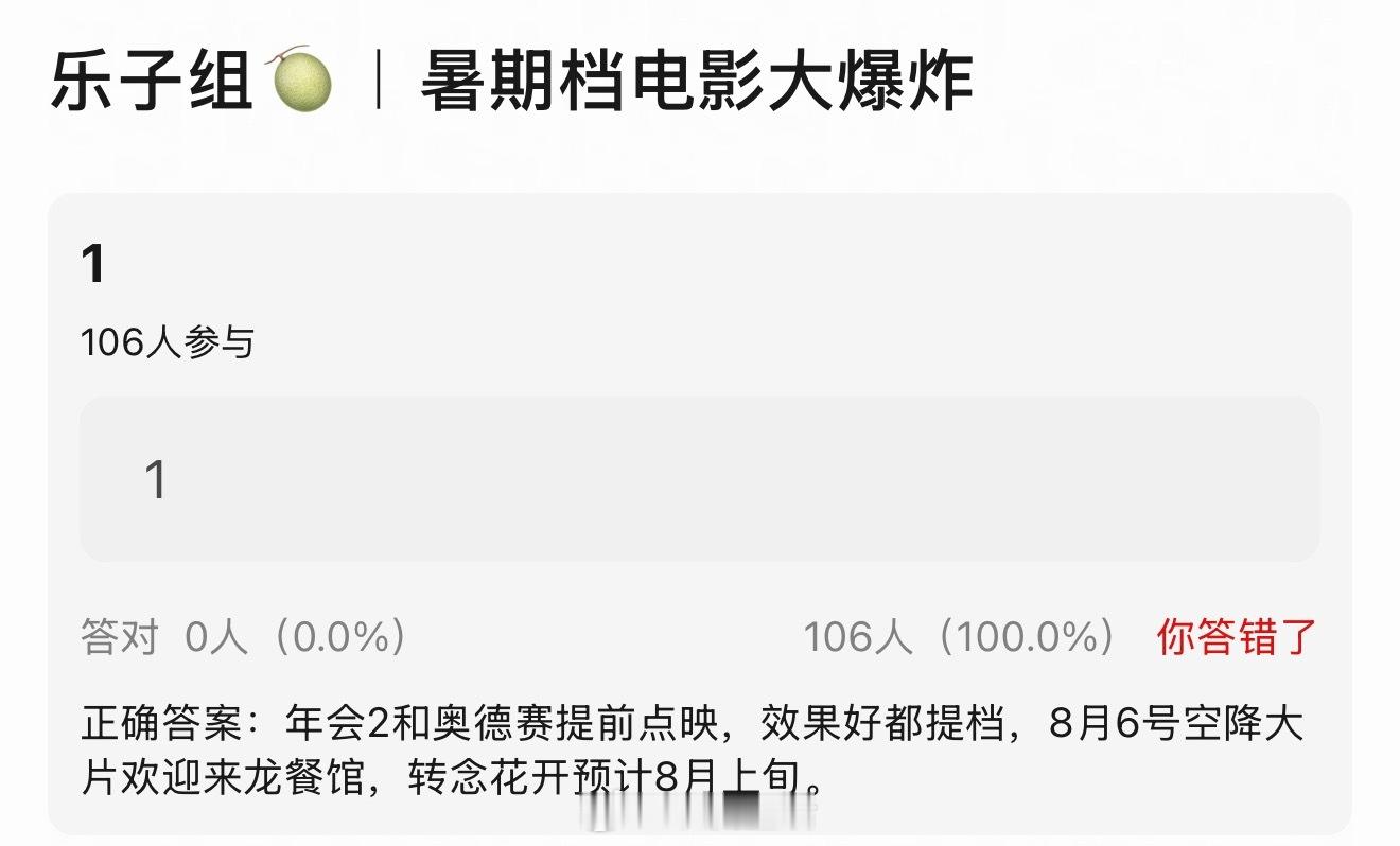 年会不能停2点映场已安排，后天看看怎么样。后续我应该还会看欢迎来龙餐馆，以及转念