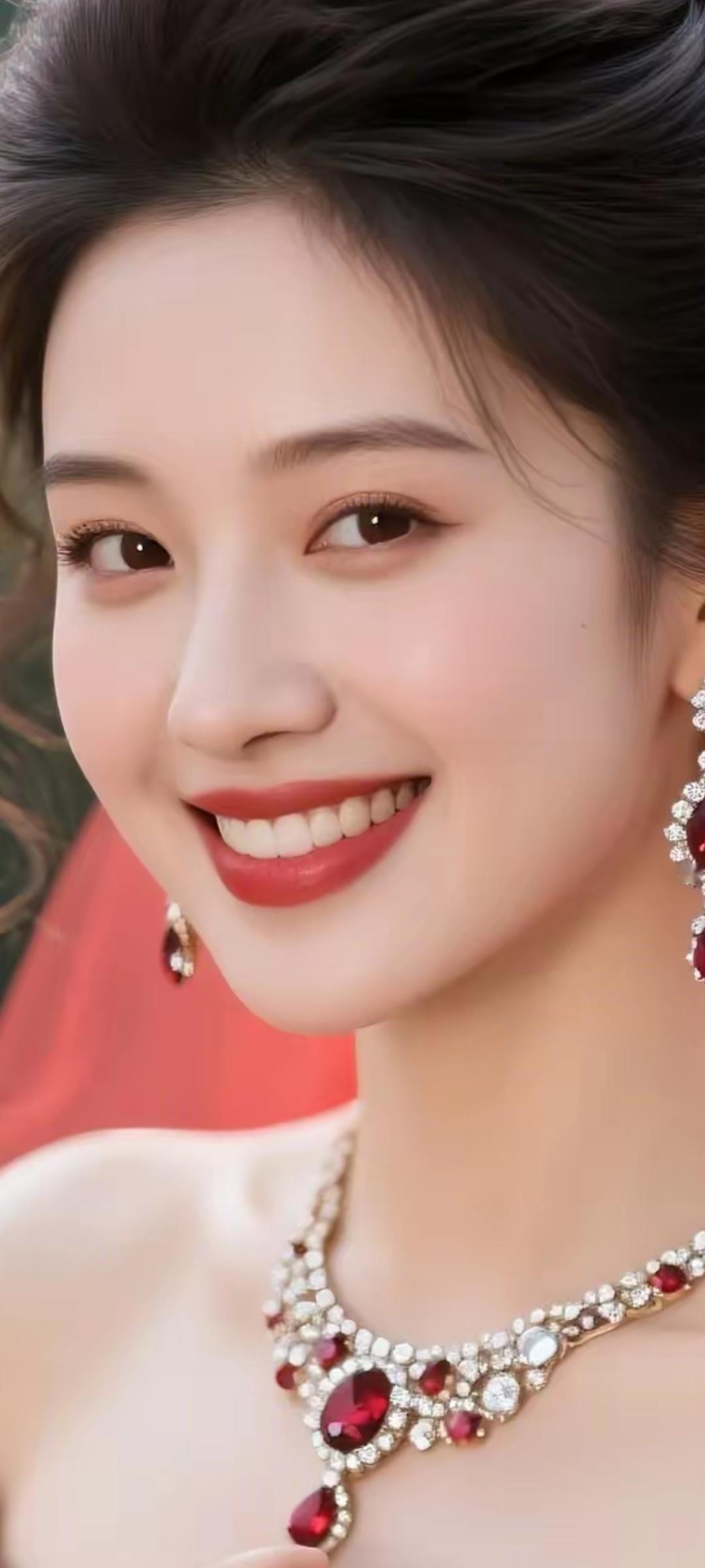优雅红唇，闪耀珠宝，完美妆容，女神范儿十足！💄✨💎