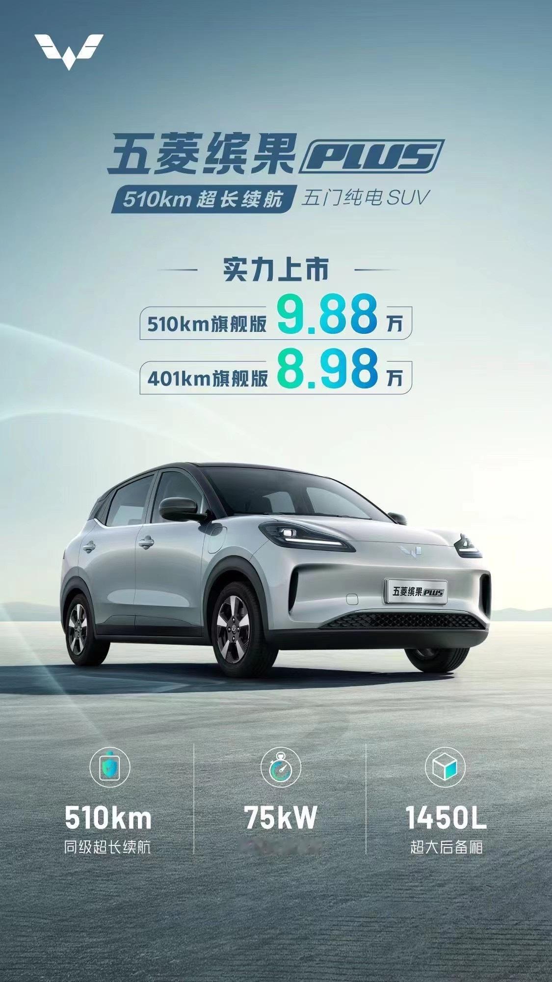 #10万能买到510km真续航电车#五菱缤果Plus这车当时一出，我就推荐我一个