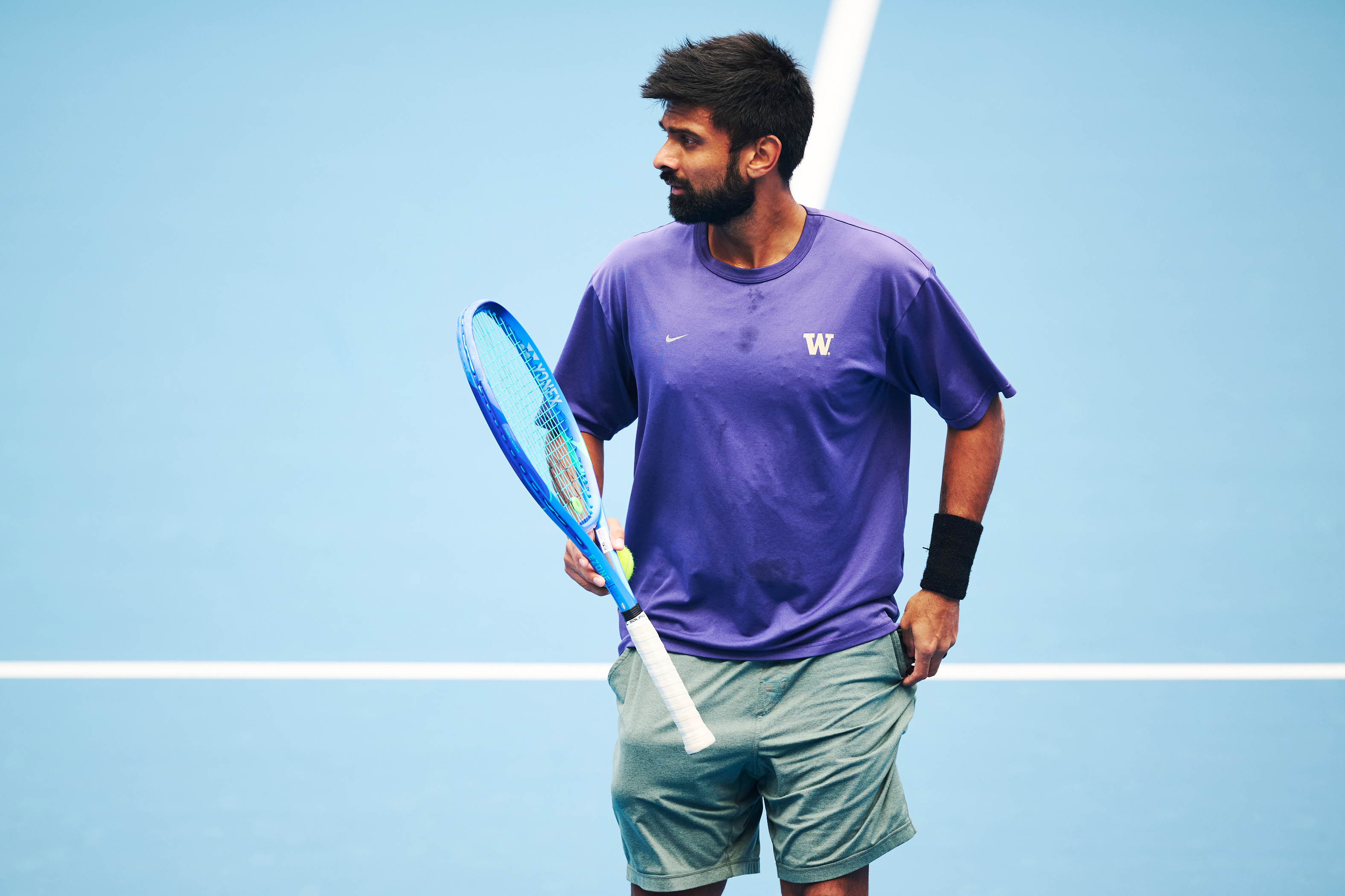 印度选手纳加尔出现在澳网外卡赛四川国际网球中心场馆！苏米特·纳加尔（Sumit 