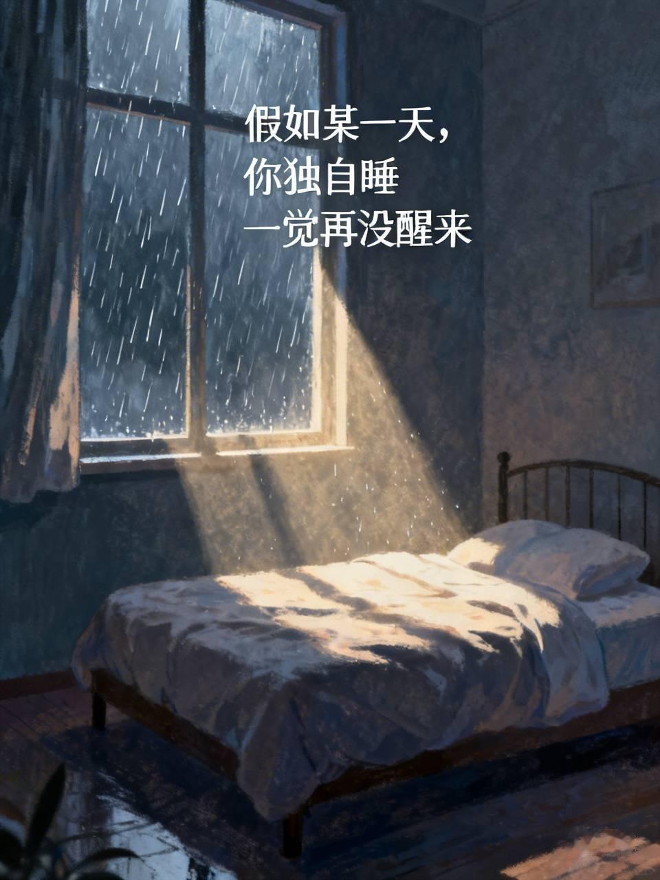 假如某一天
你独自睡一觉再没醒来
会不会有人第一时间发现异常
会不会有人第一时间