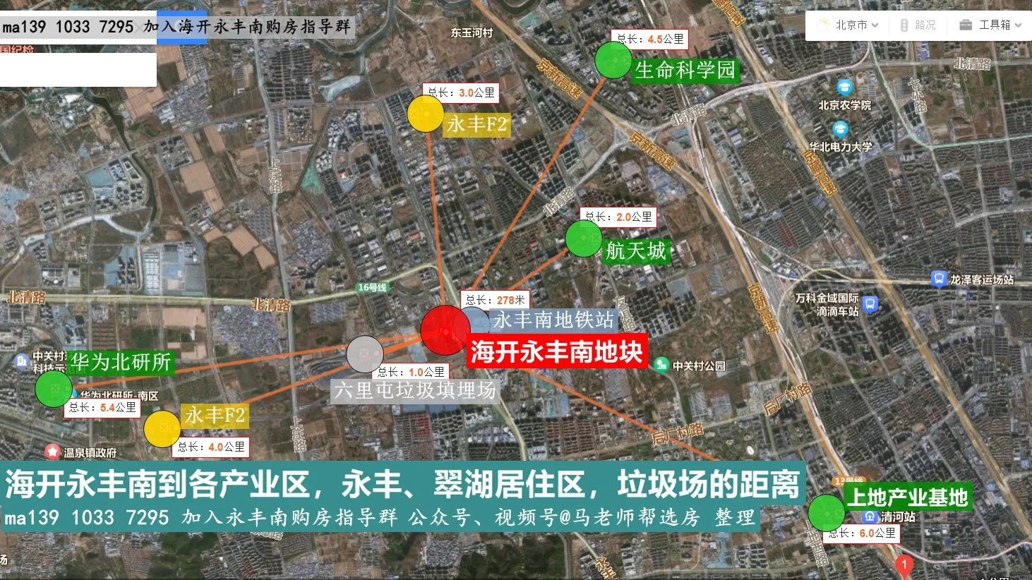 永丰南到航天城，永丰产业基地，生命科学园，中关村软件园，西山观复，永丰富华里，六...