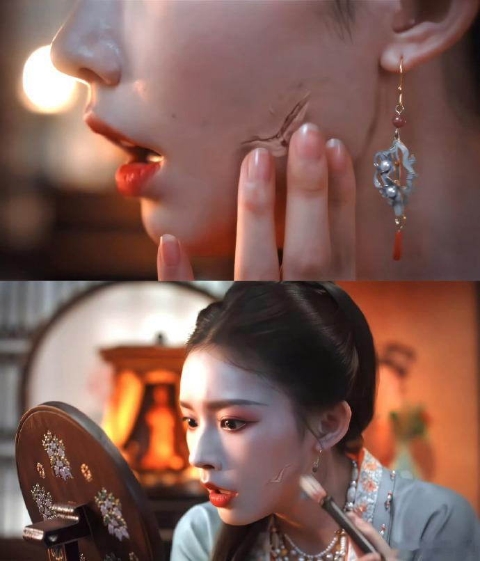 林允脸裂开了林允裂痕妆造 谁被林允聊斋这个裂痕妆造吓到了！脸上蔓延开的裂纹又诡异
