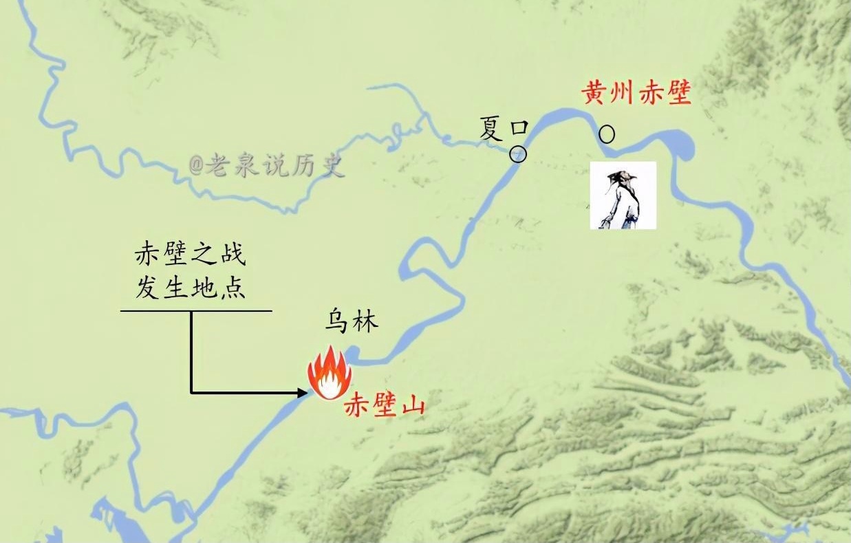 湖北有文武赤壁。武赤壁是三国时赤壁大战的遗址，文赤壁据说是苏东坡前后《赤壁赋》与