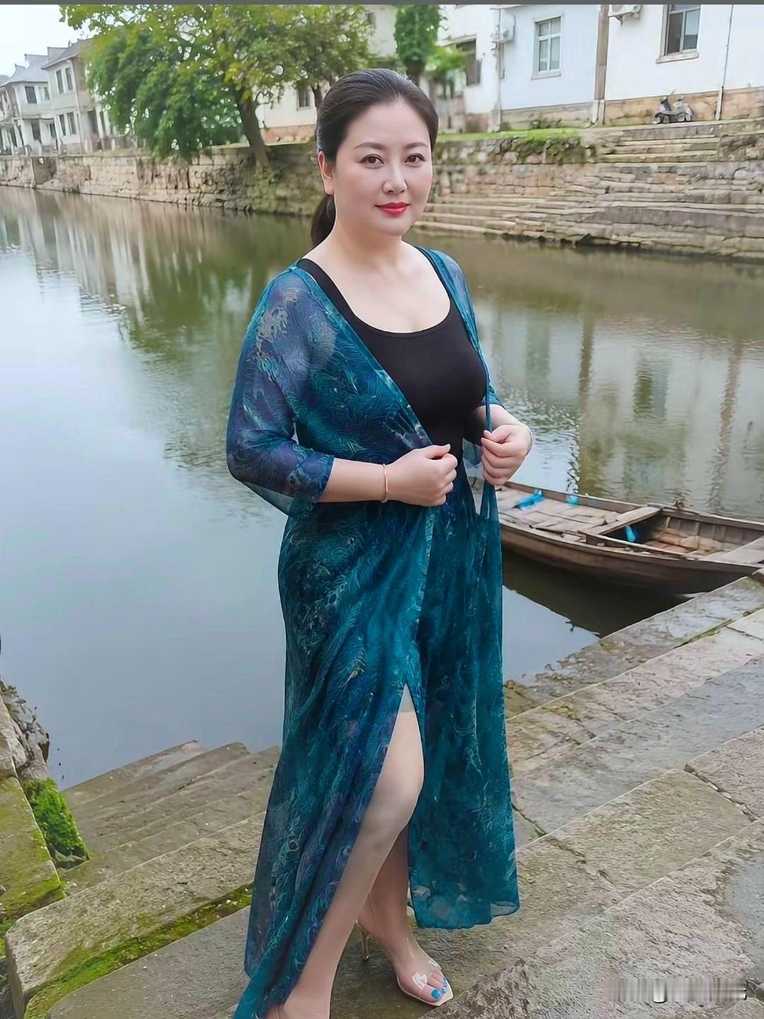 人老心未老，温婉自带风情，江南河畔自在从容。
人到中年，你觉得从容和温柔哪个更难