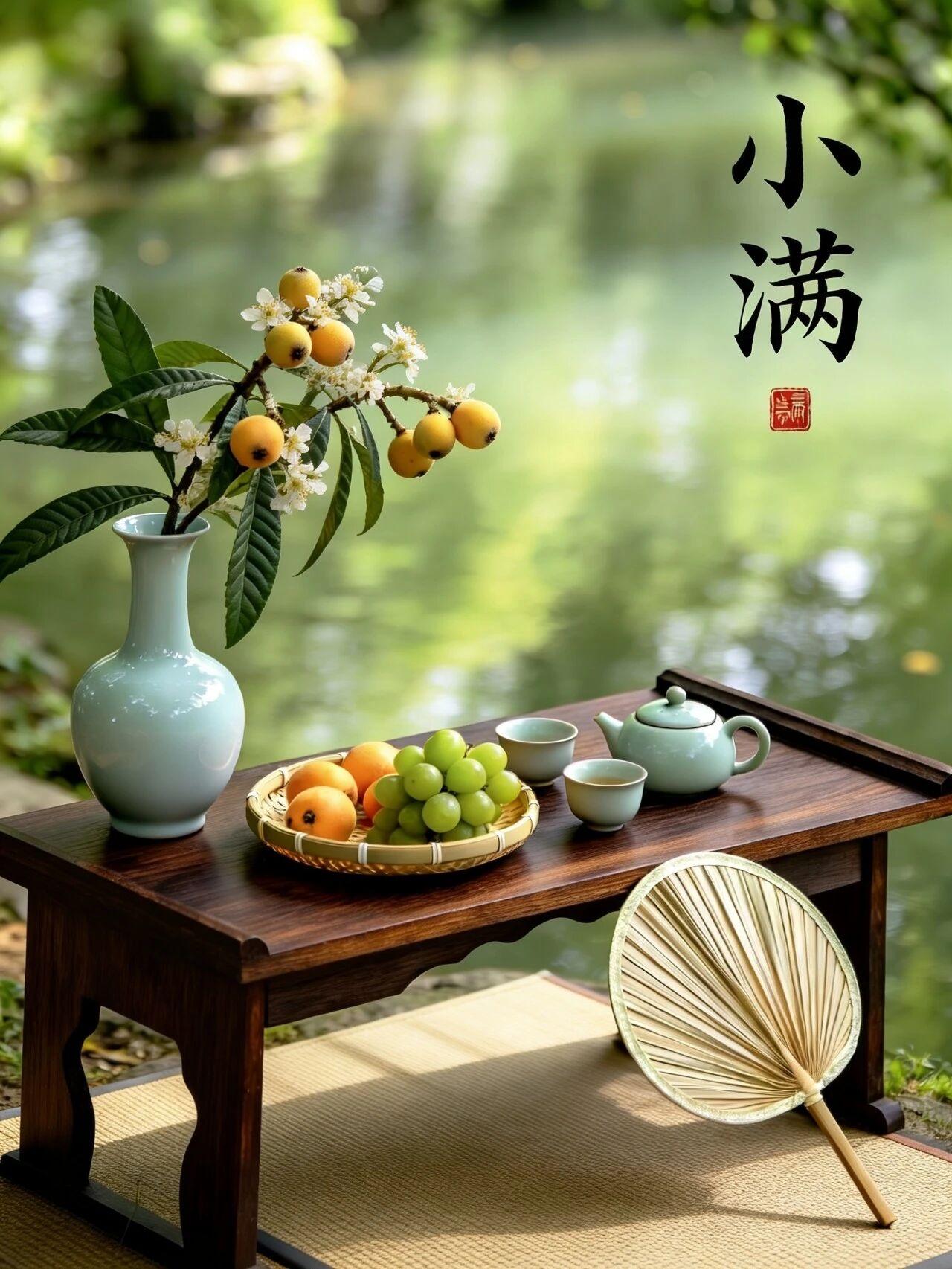 临江仙 · 丙午小满

花落叶翠莺声远，山间曲水悠长。观鱼嬉戏沐清凉。一瓯茶未啜