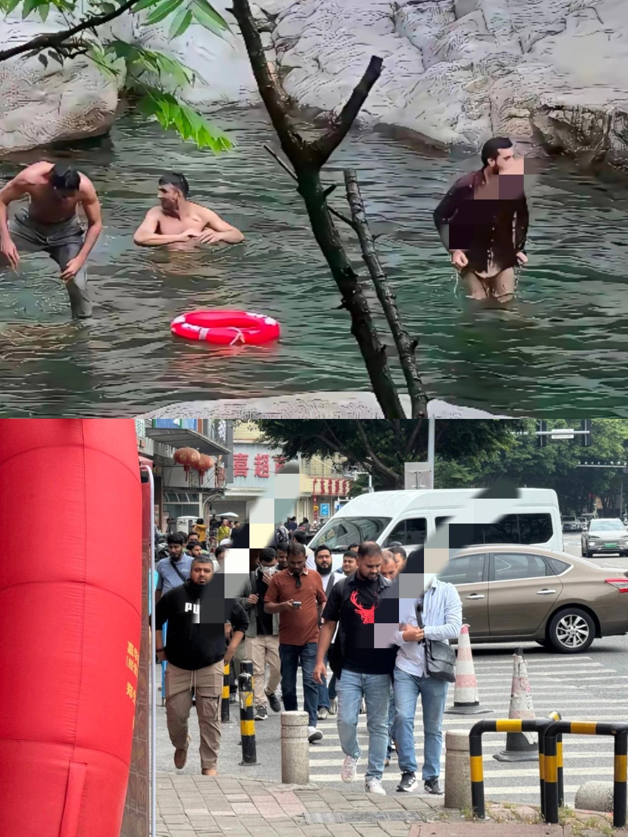 近日，庐山风景区工作人员在巡查时发现几位印度人在庐山一处山溪里洗澡，匆忙赶到时，