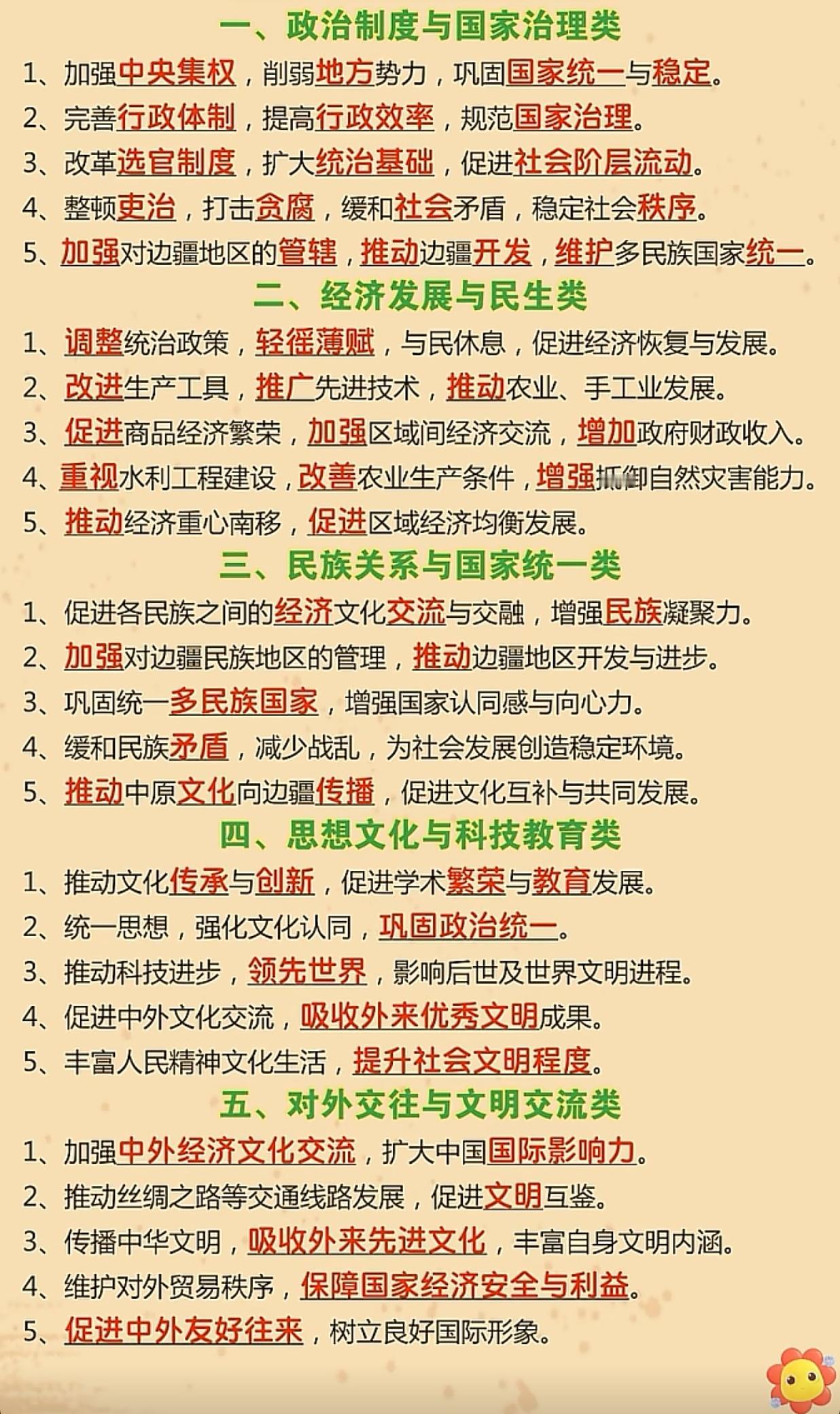 中考历史5个答题模板