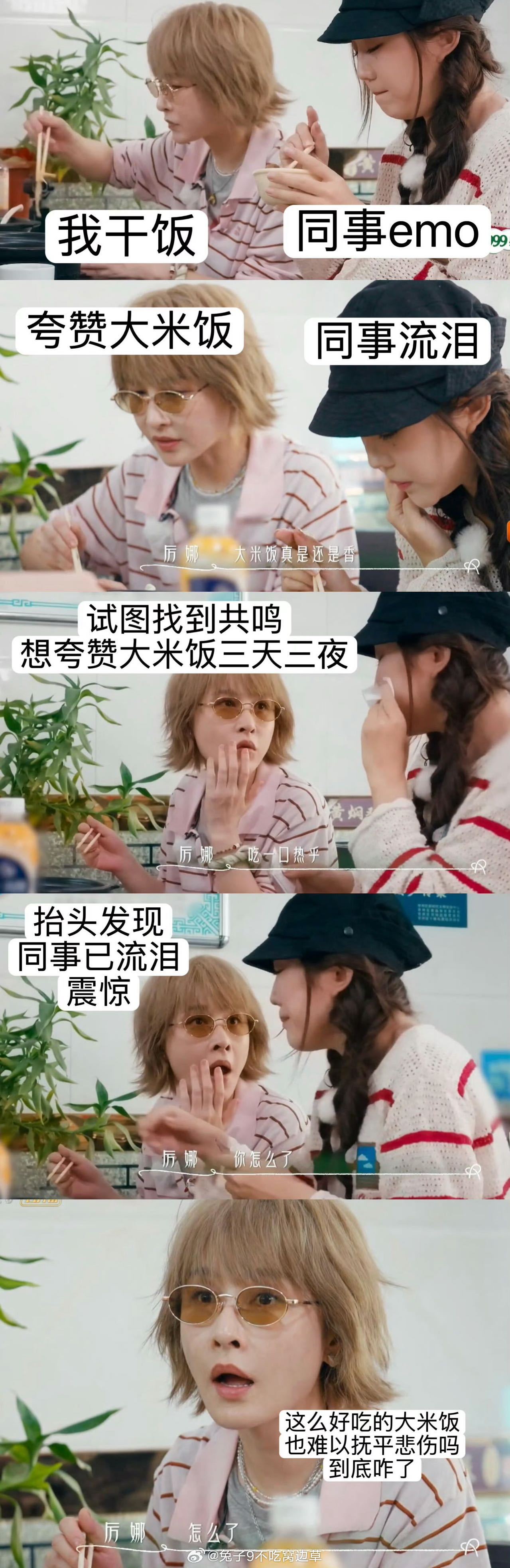 厉娜这嘴是铁打的，生气吵架也亏不住，5个菜照吃不误还香得很。反观许飞一个西红柿炒