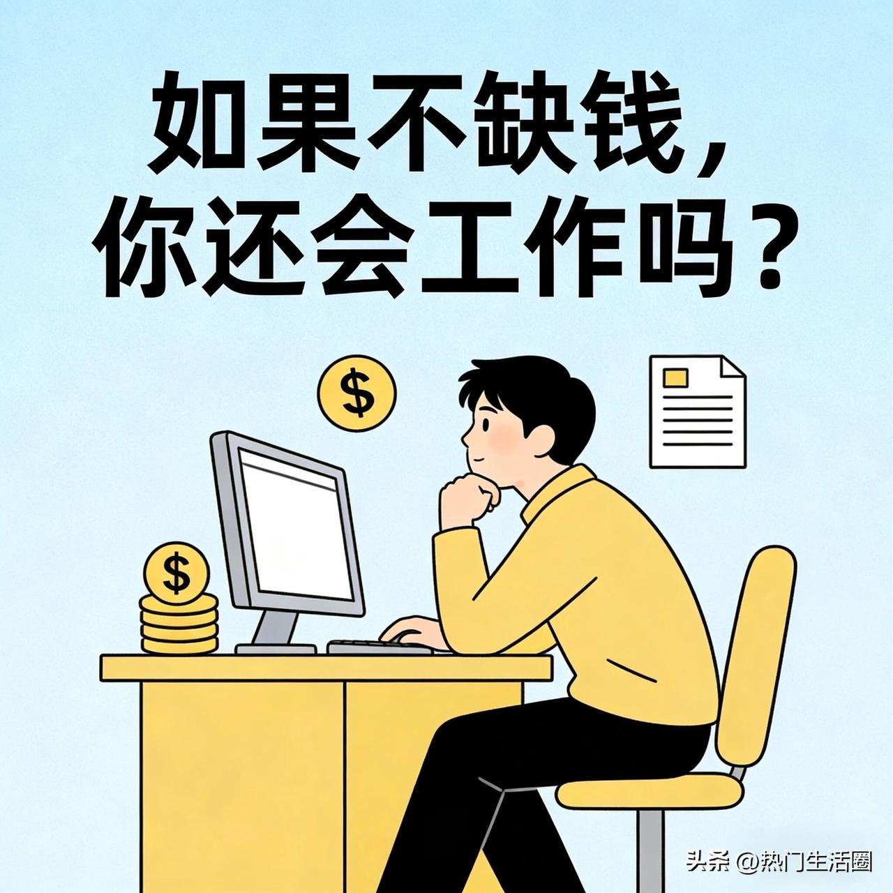 可以不上班，但要保持自己做事的专注。不缺钱躺平短时间内很舒服，长期来看肯定会失去