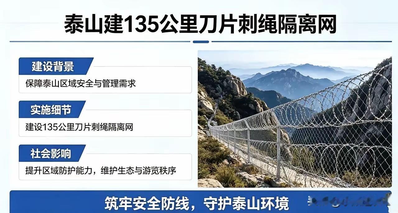泰山：五岳之首，使用135公里尖刺铁丝网防护，全网吐槽！


要说最近最火的山头