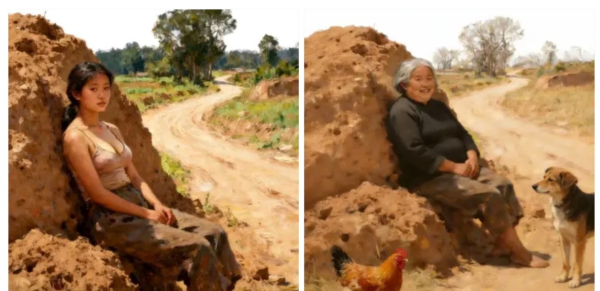 沧海桑田 当年的小芳称老芳啦… Al画过年回家记录生活