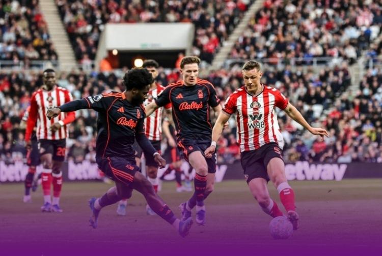 【英超34轮，诺丁汉森林客场5-0狂胜桑德兰，可以安心对付维拉了】先赛领先热刺8