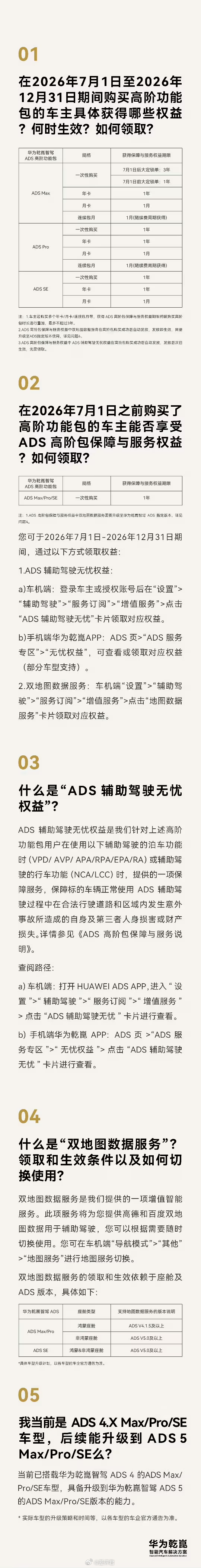 #差评说车# 华为推出了ADS辅助驾驶无忧权益，对标比亚迪的迪迪都兜。顺带官宣了