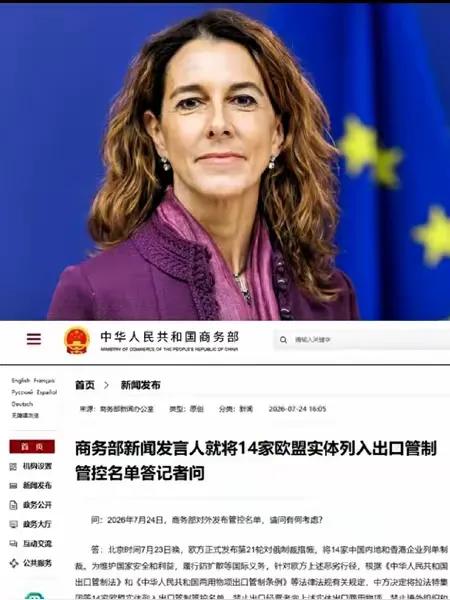 中国对欧盟14家企业出口管制，这是精准回应，欧盟还要说法，建议再让坤士吃点辣子，