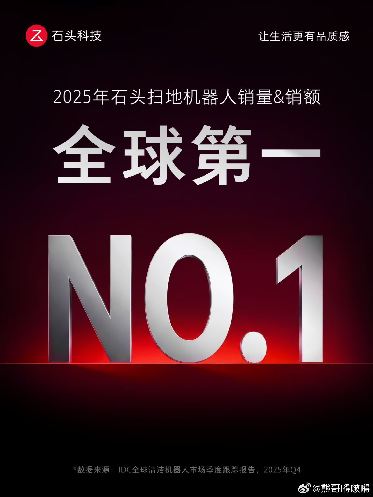 🏆 双冠加冕，不负信赖！IDC数据报告最新发布石头扫地机斩获2025年全球销量