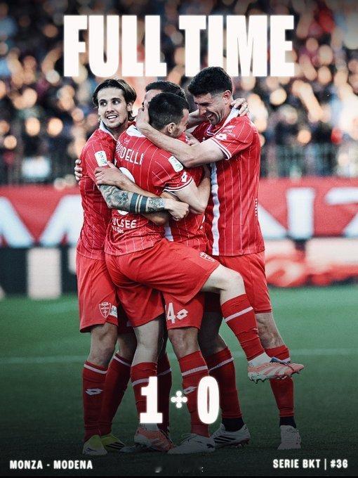 【蒙扎可能返回意甲】随着蒙扎意乙第36轮1-0摩德纳，他们目前暂时75分和威尼斯