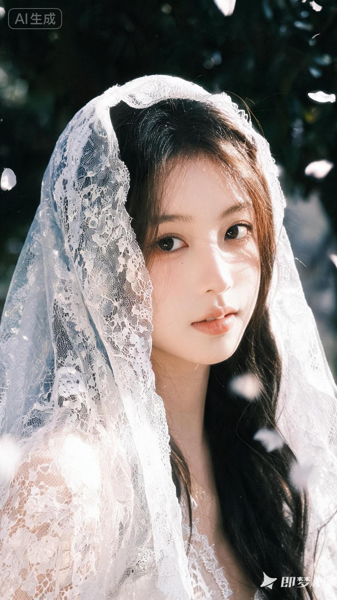 我觉得像关晓彤和文彩元这种在婚纱照里展现出的美，就很有天然美的感觉。
关晓彤有着