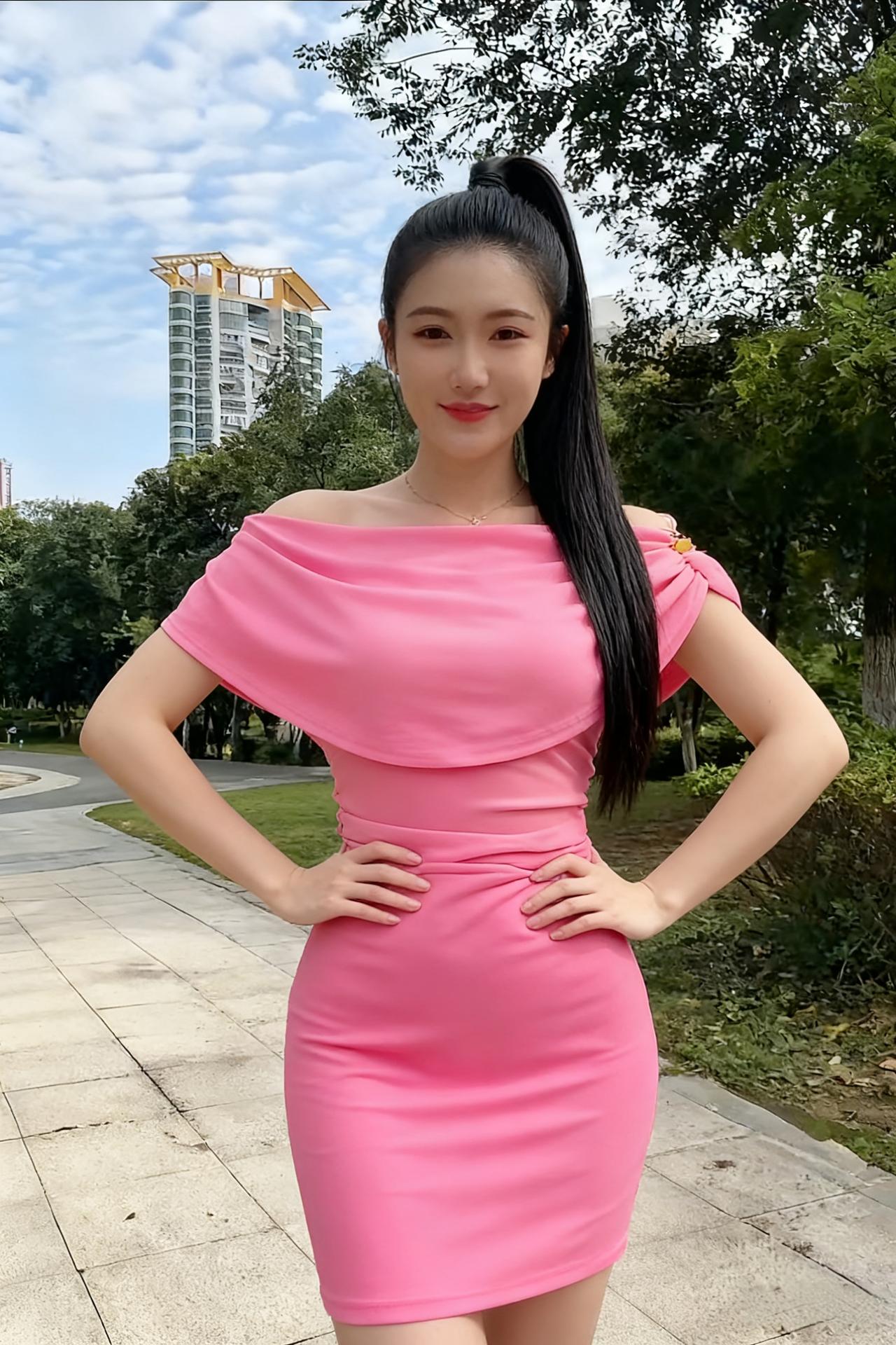 林荫路上的风掠过她的发丝
像时光的手指轻叩着树梢
她的身影是画框里的颜料
在夏末