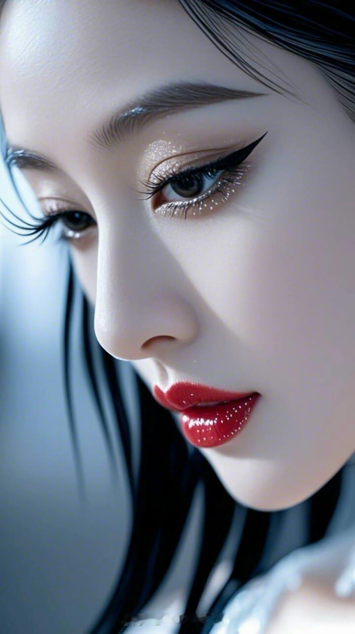 梦幻少女妆容，闪耀眼妆与红唇，尽显优雅魅力！