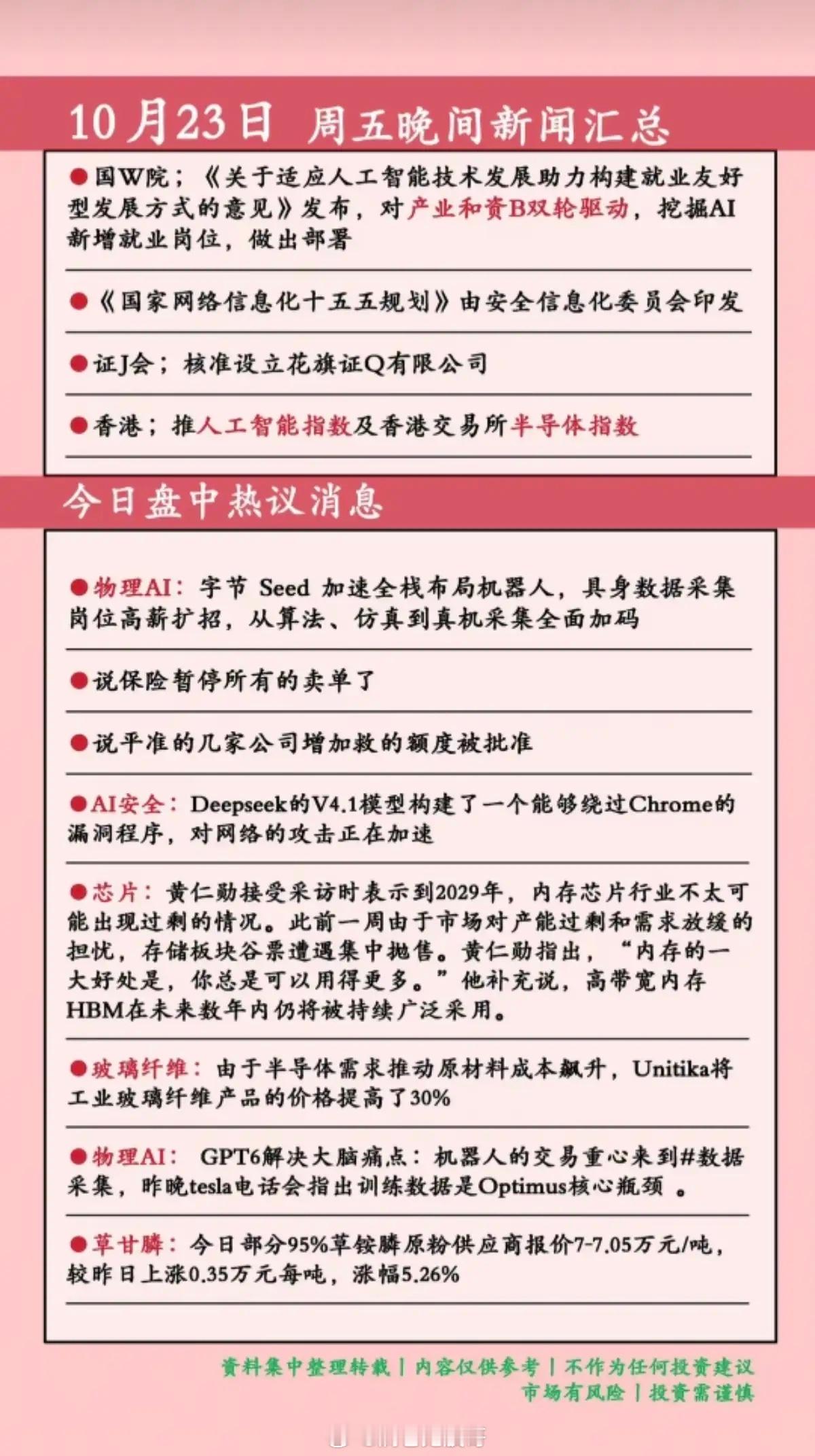 10.22周五晚间｜财经热点信息参考1.网络信息（网络安全/数据信息方向）这个分