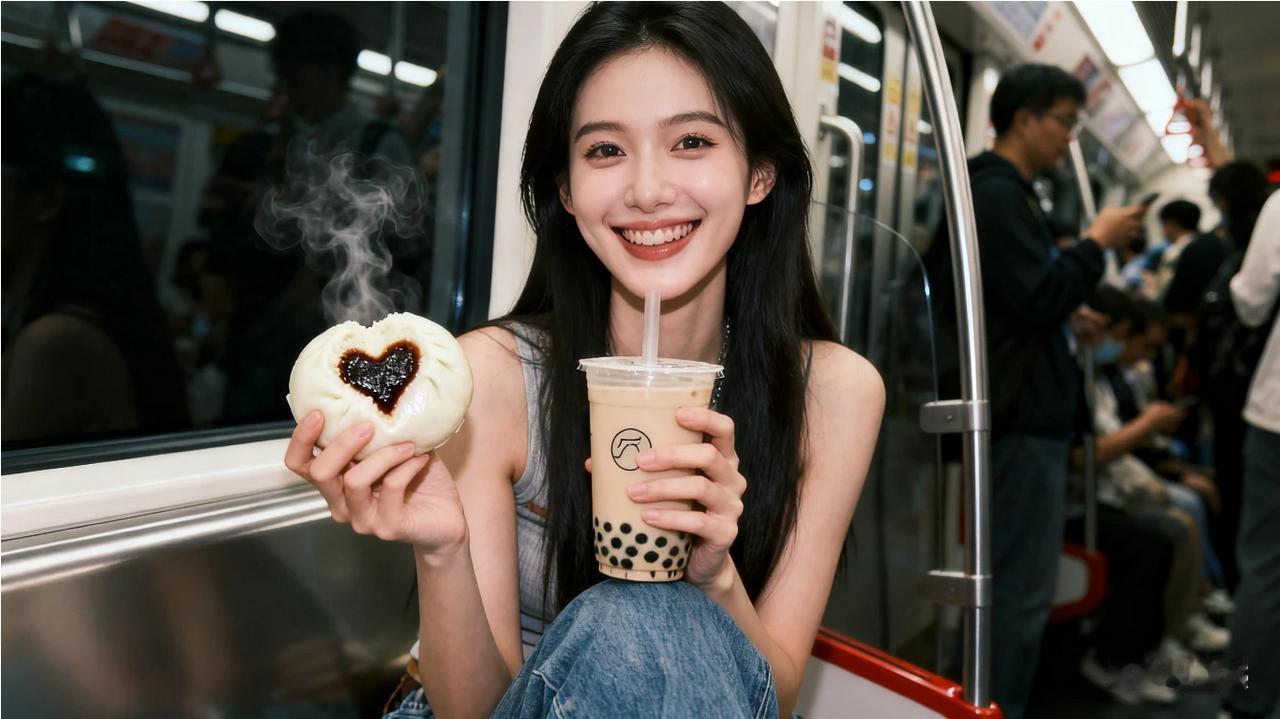 早上起晚了，急急忙忙到楼下拿了早餐就往地铁站赶，早高峰呀，熙熙攘攘的人流。我一手