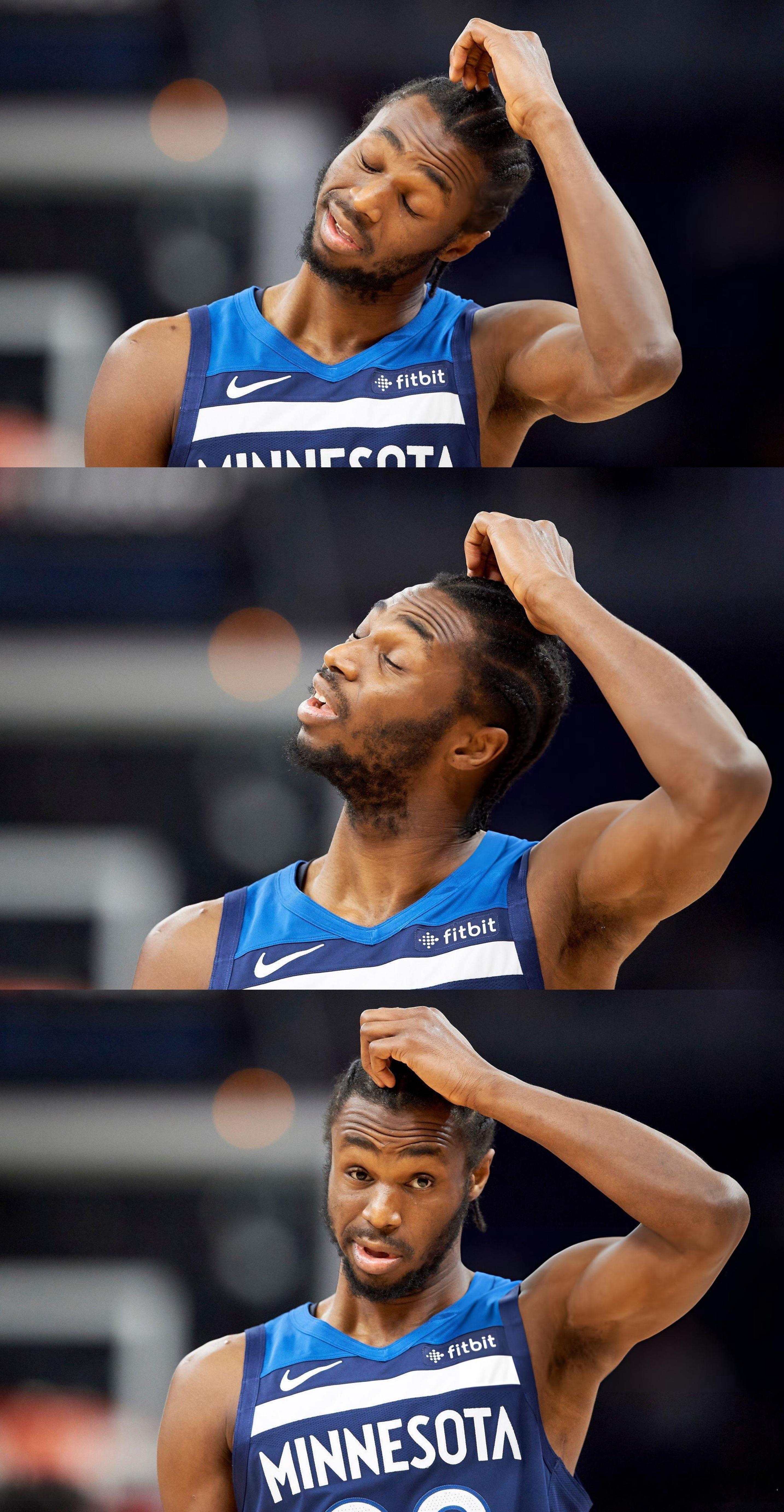 【旧图回顾】这小表情[笑cry][笑cry]维金斯2018年对阵掘金可爱三连拍[