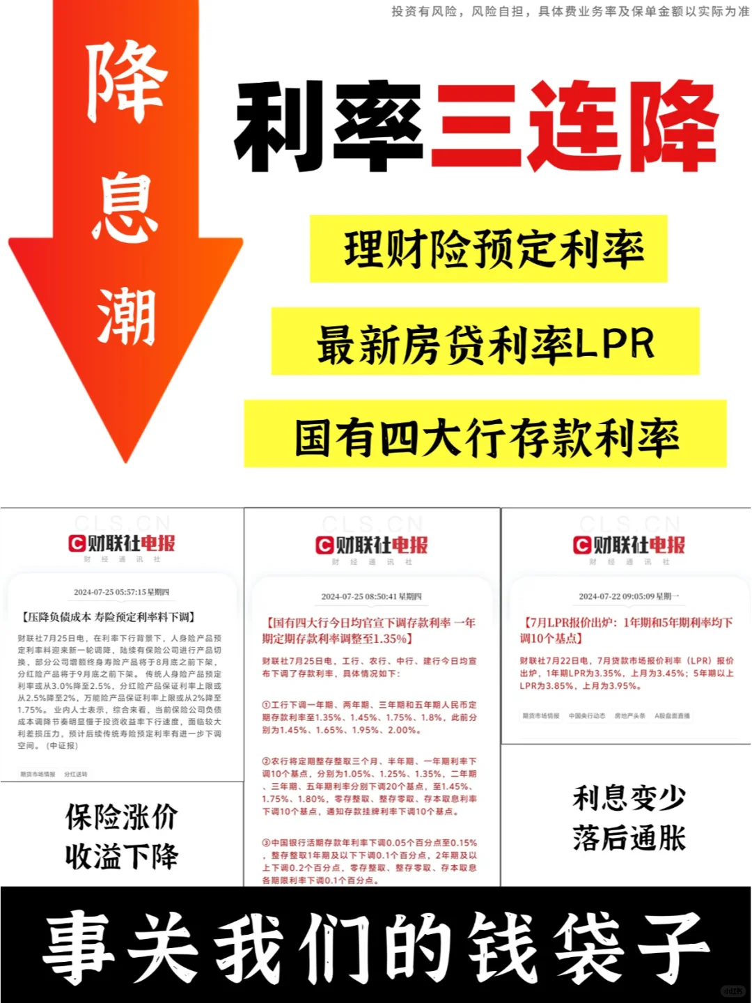罕见利率三连降！央妈出手，闲钱还能放哪？