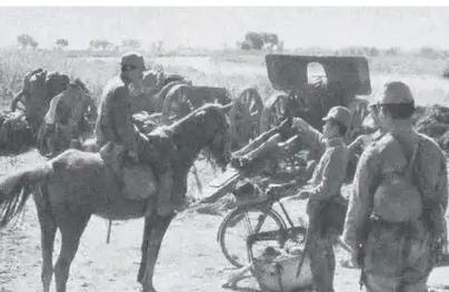 1945年9月，南京黄埔路，受降仪式现场。

中日双方逐项核对武器移交清单。枪炮