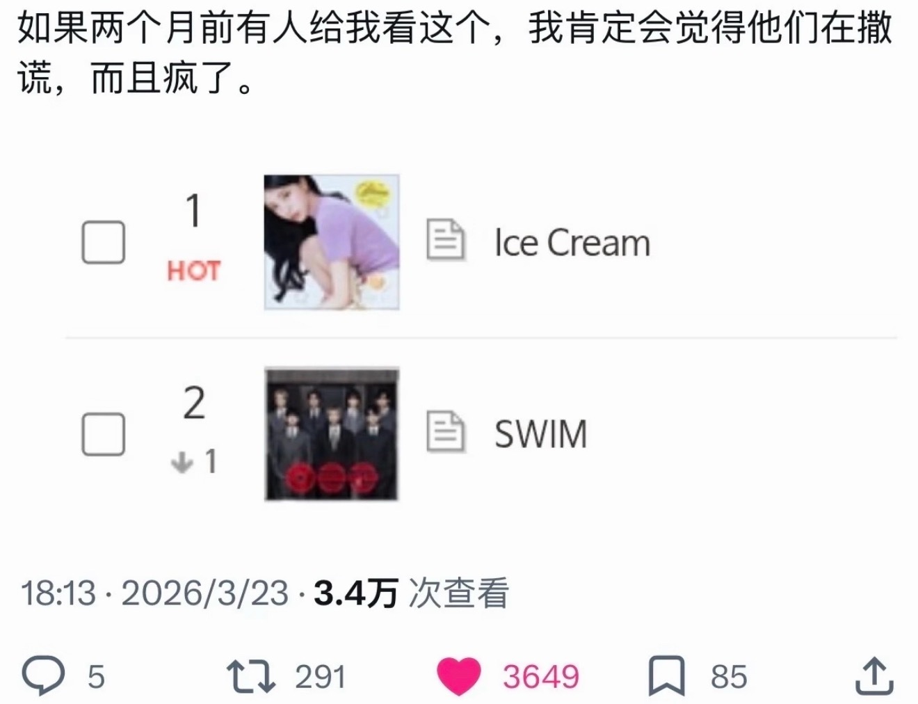 申有娜 solo 力压 BTS