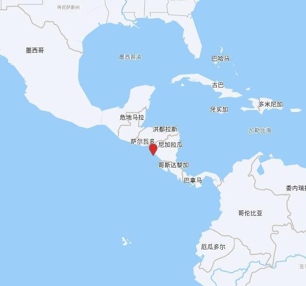 【欧洲地中海地震中心】发布，2025-10-08 04:21:30 在 尼加拉瓜