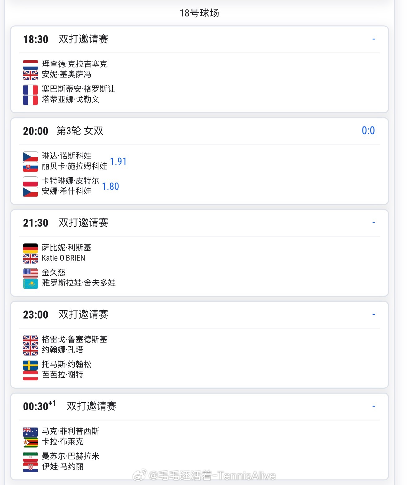 【20260707温网2026 第9日比赛赛程】20:00辛纳vs施特鲁夫 20