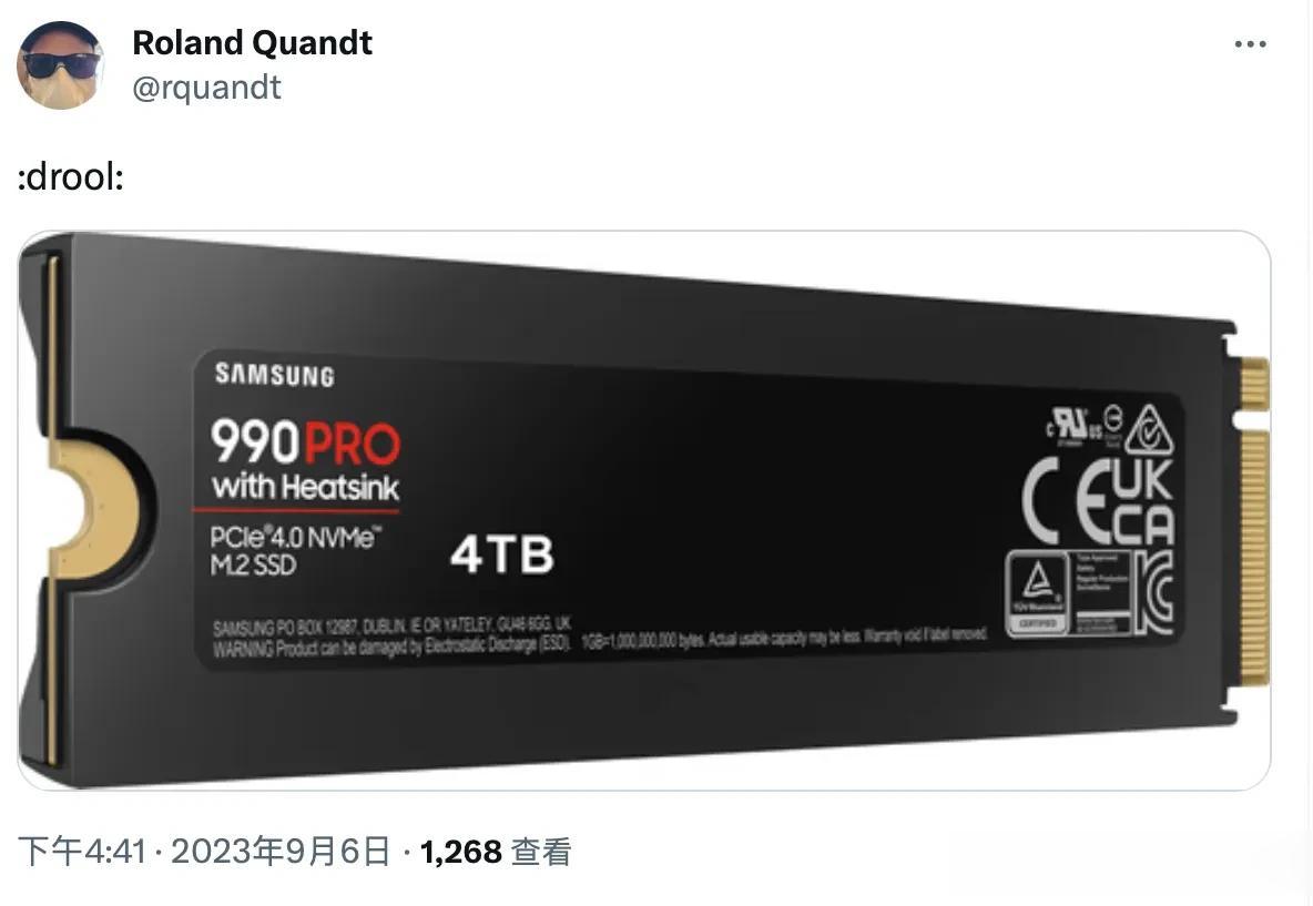 三星990 PRO  4TB 版本要来了，读写速度据说提高55％，澳大利亚标价 
