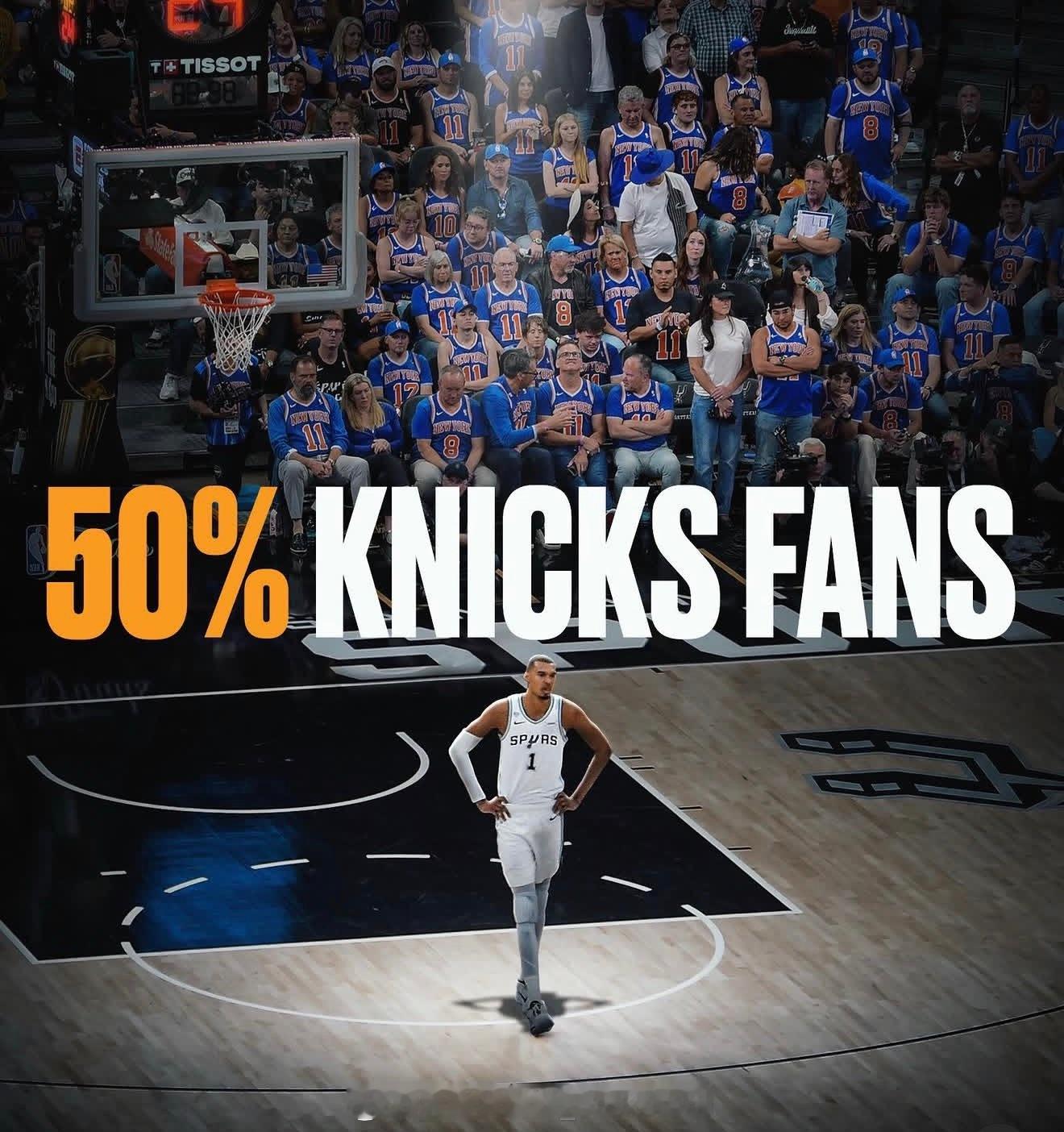 纽约球迷即将霸占马刺主场，NBA总决赛G5门票已经有50%被纽约球迷买走nba总
