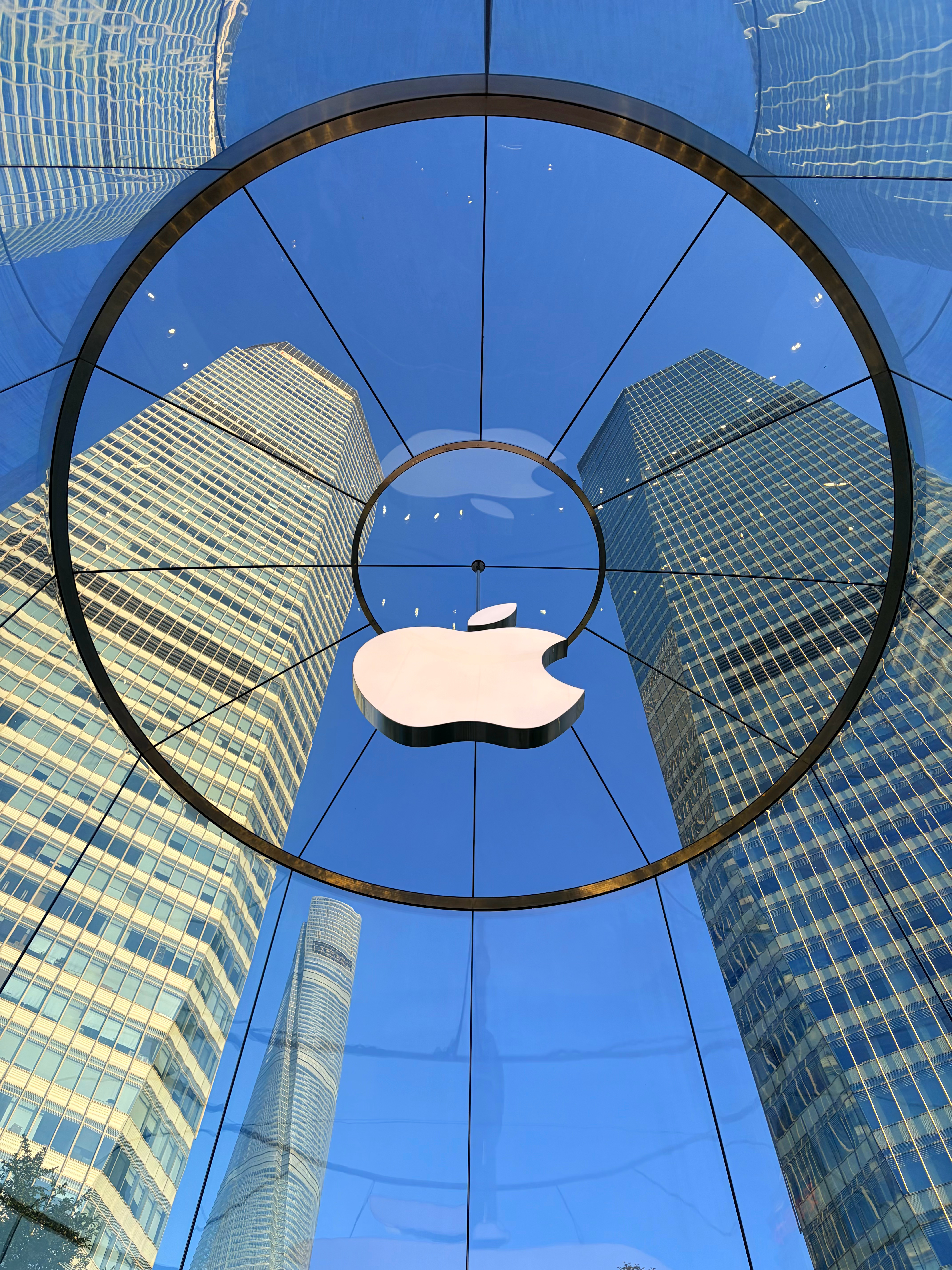 Apple浦东被Apple玻璃分割的陆家嘴天空 