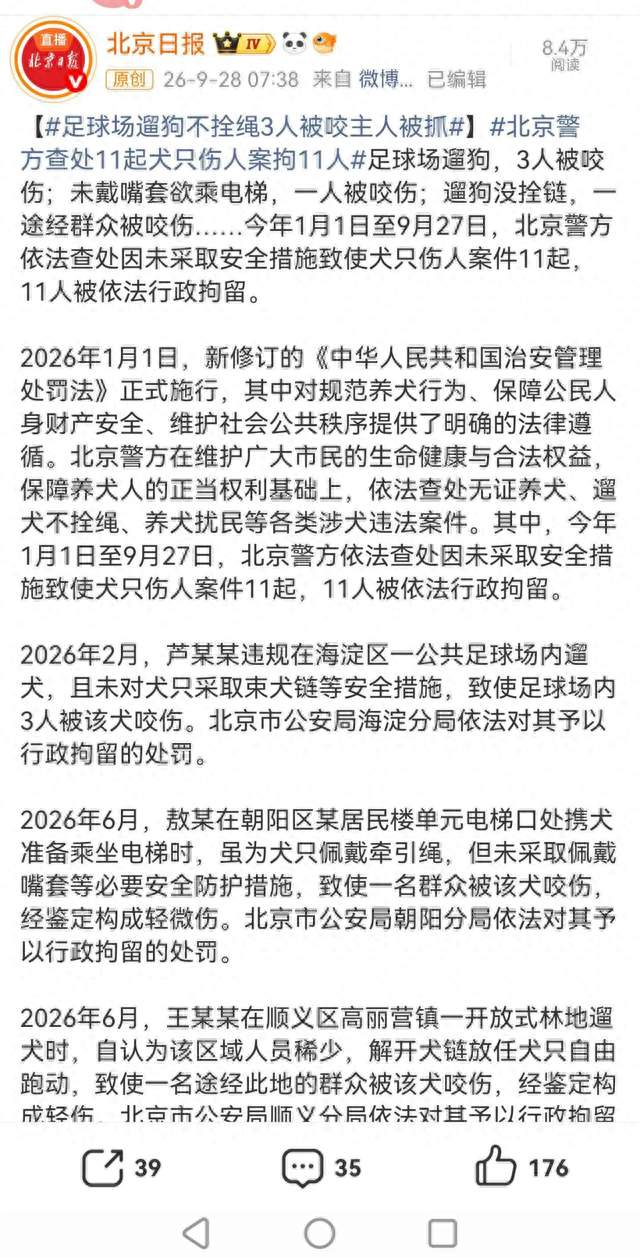 这个城市，今年已有11条未牵绳狗主人被拘留！