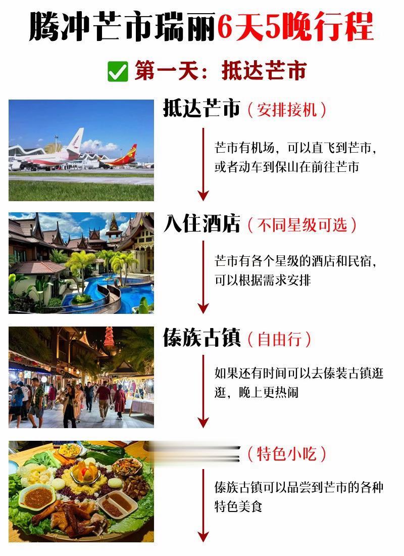 腾冲芒市瑞丽6天5晚行程攻略。
