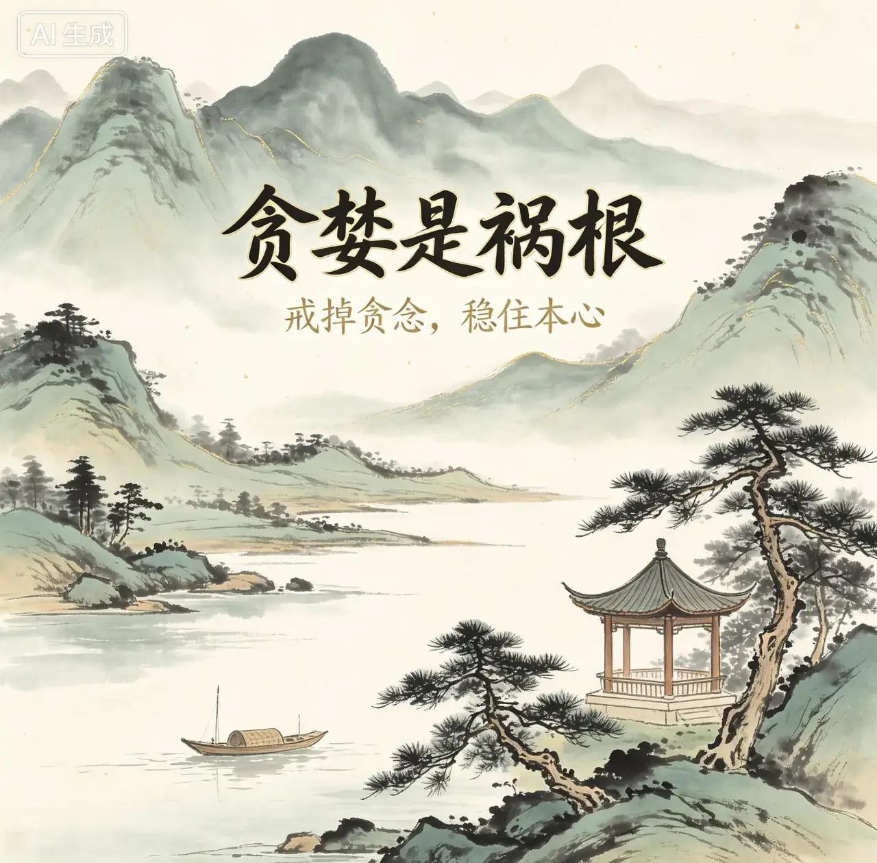 人生最大的灾难，往往不是天上掉砖头，而是心里长了草——这草的名字，叫“贪”。
