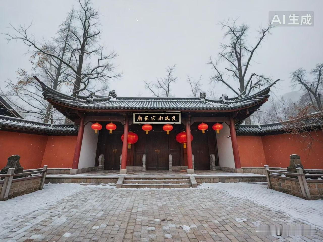 南宗孔庙冬至 的雪景