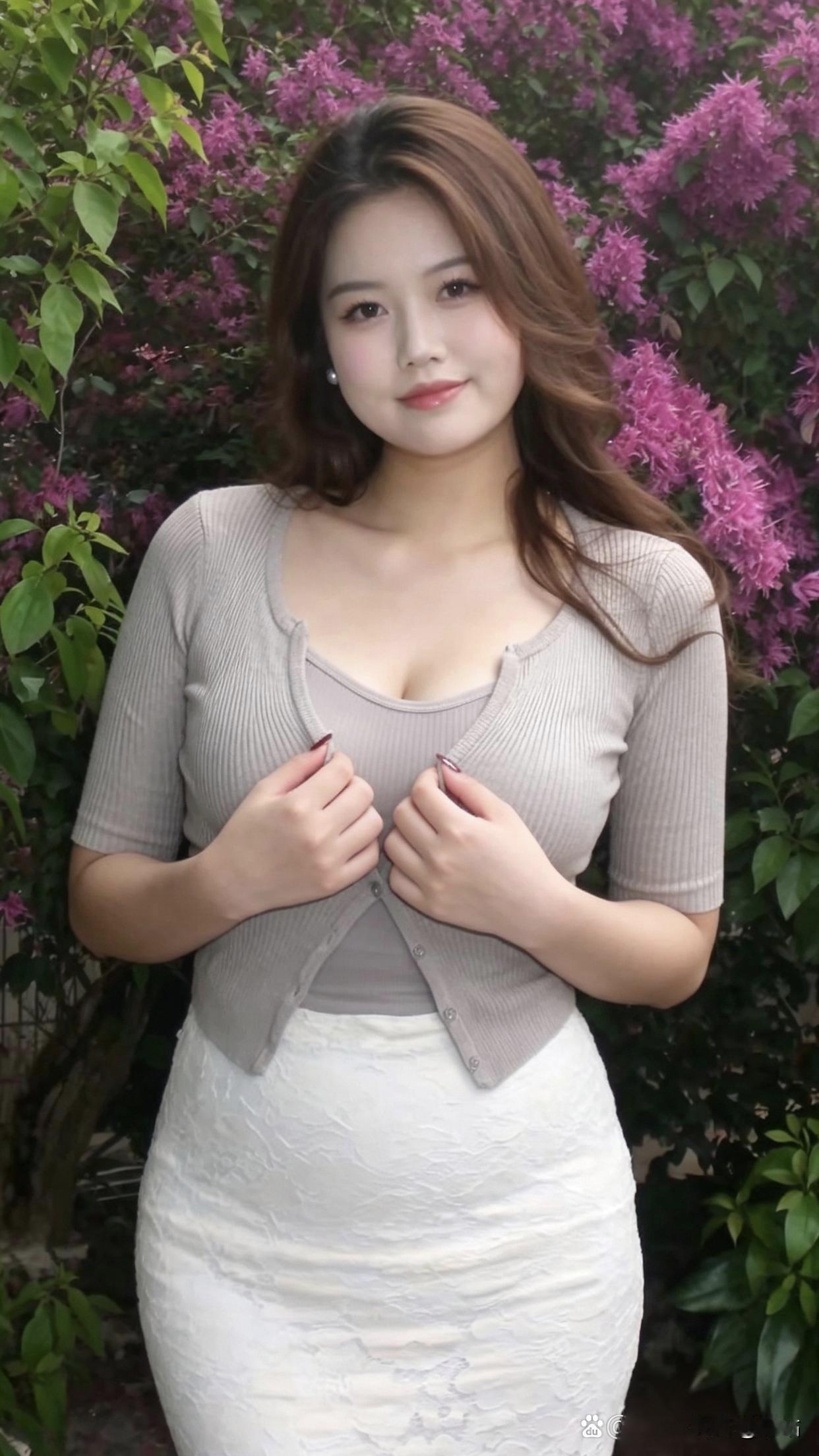 美图欣赏，看图写诗，情感解读

《花下温颜》

婉约古风 
粉翠围阶漫吐芳，柔容