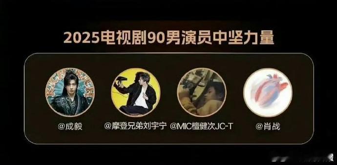 肖战成毅檀健次刘宇宁男演员中坚力量2025电视剧男演员中坚力量口碑与数据双收，实