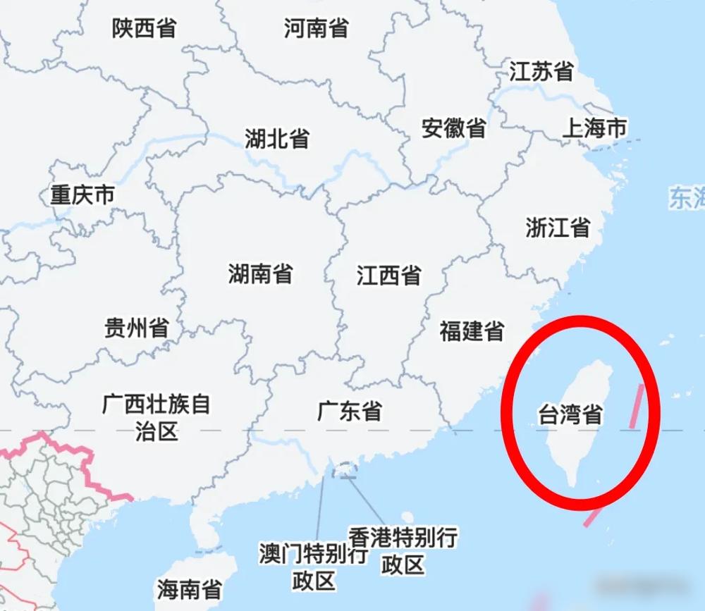 高德地图最新更新直接把“台湾省”标得明明白白，连外海线都清晰标注，以后自驾游宝岛