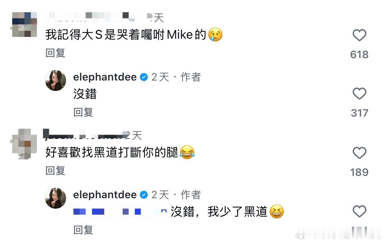 小S回应网友的安慰小S说会努力好好的，因为还有妈妈、女儿和老公，也会一直想念姐姐