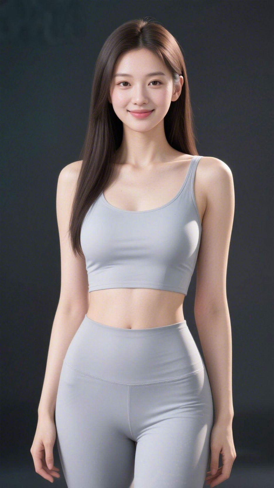 《浅灰伴柔静轻栖》
 
冷调背景间，浅灰衣装如浸了柔光的云，妥帖衬着此刻的松弛。