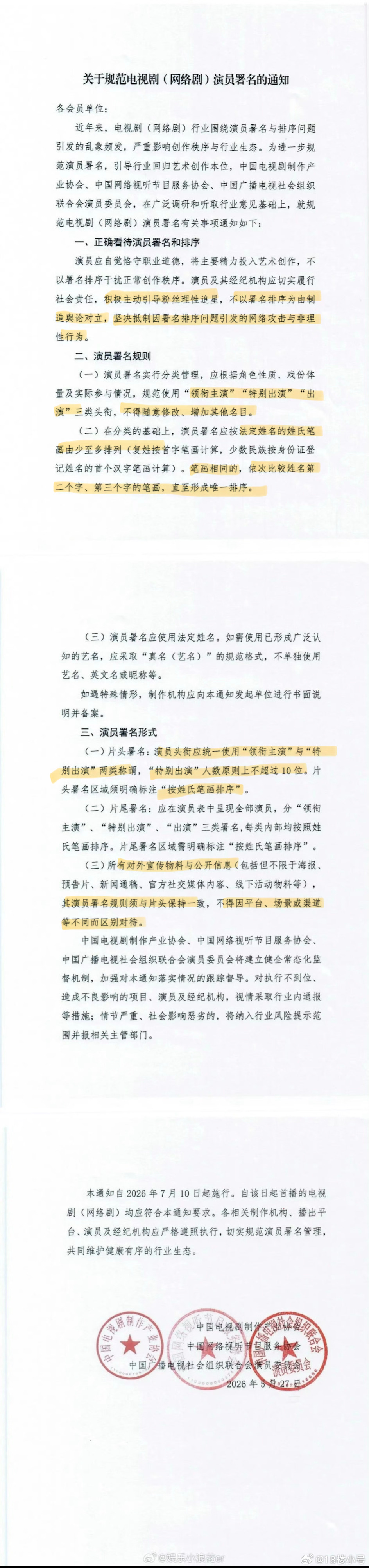 演员署名实行分类管理上有政策，下有对策，今天出了规定明天就能被那些人钻空子 