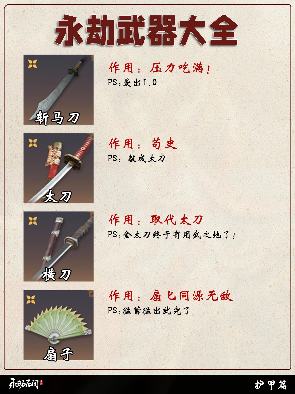 永劫武器大全。